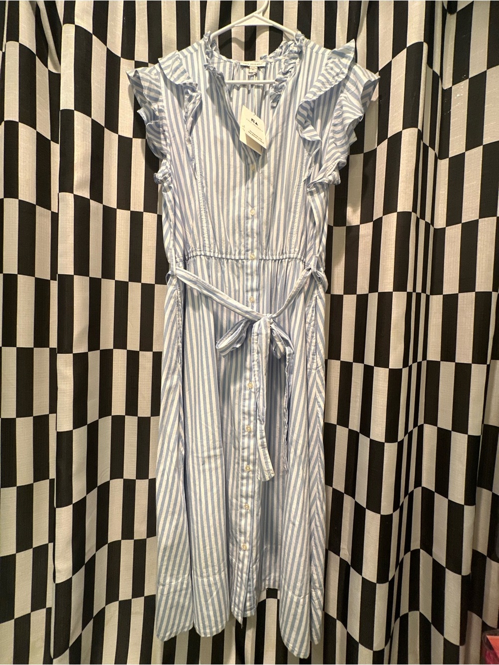 Assembly Blue & White striped Dress NWT